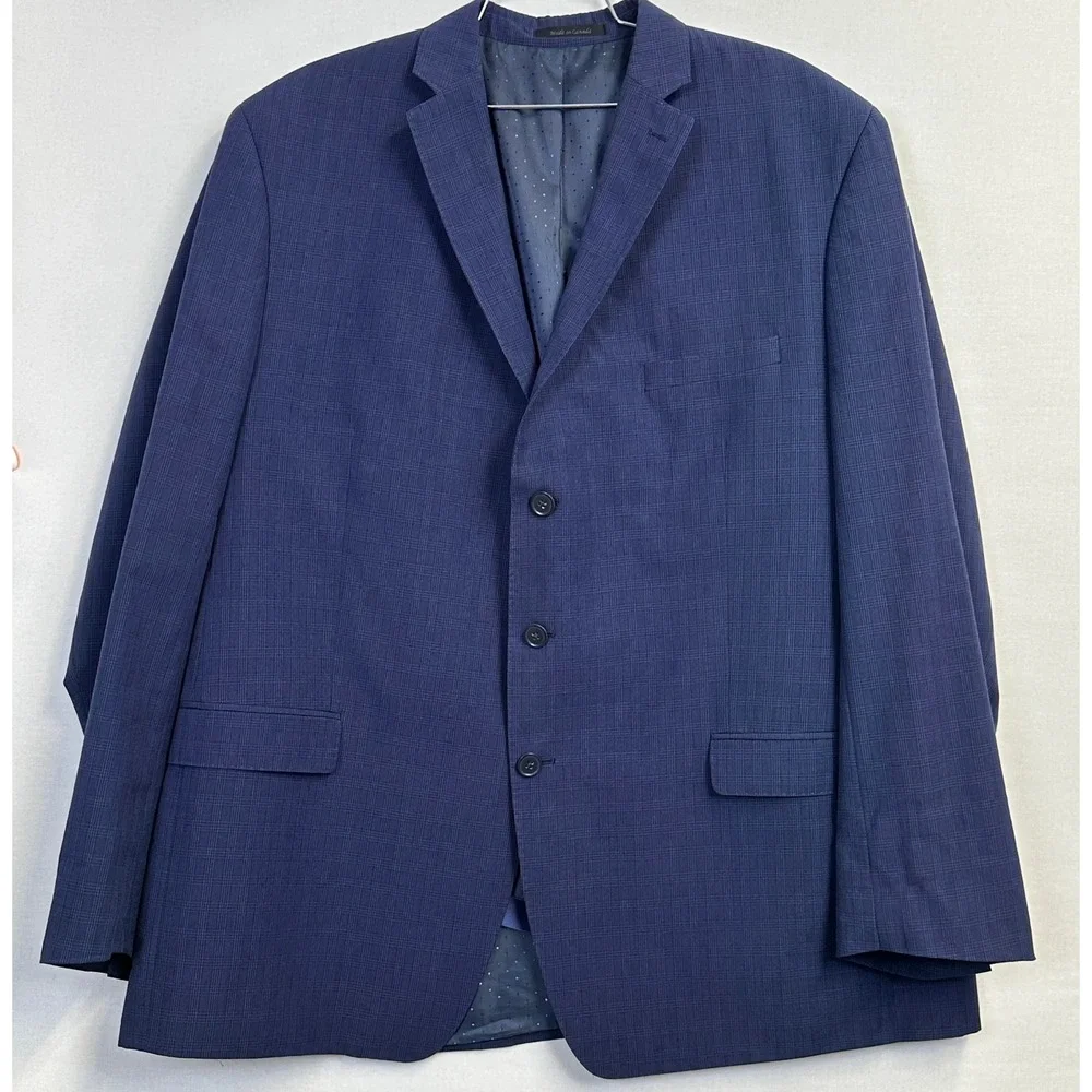 Collection by Michael Strahan Wool Blend Suit Blue Plaid Men's 56L - Picture 2 of 16